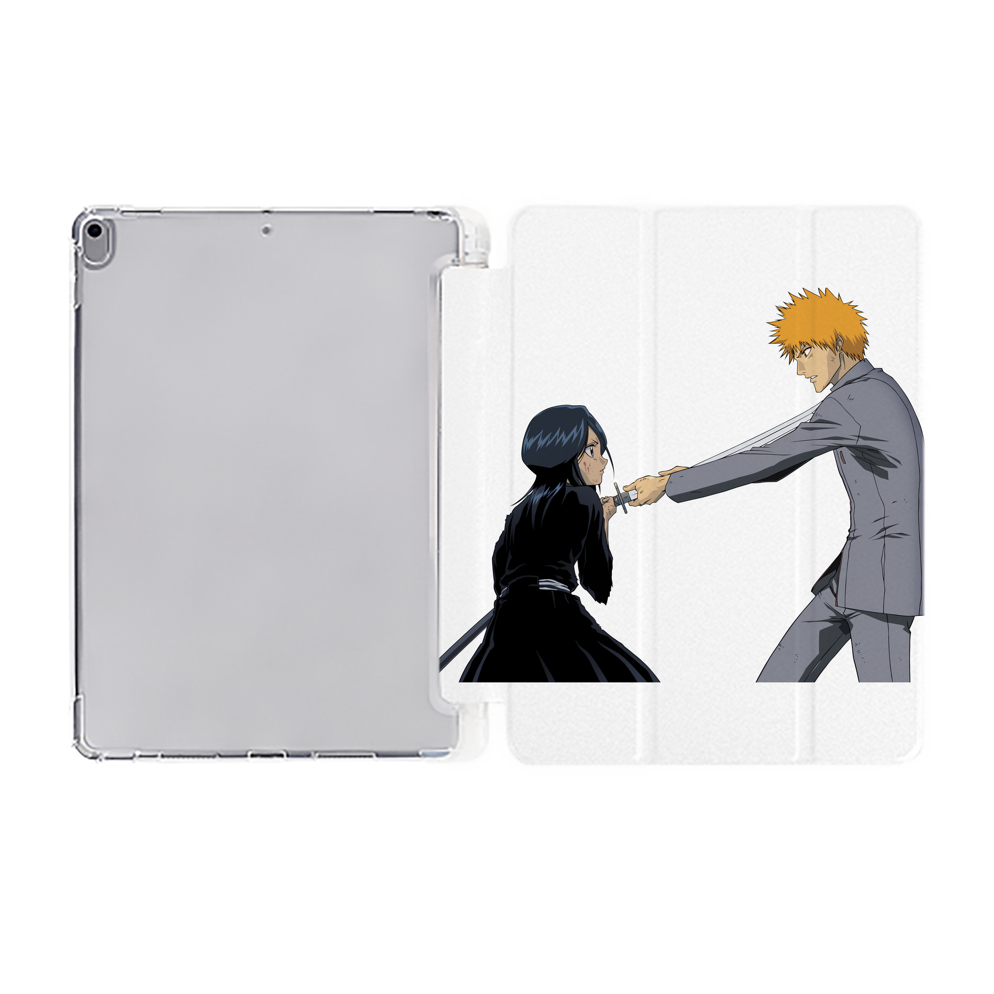 （画像用） ブリーチ 朽木ルキア BLEACH Kuchiki Rukia IPad ケース ペン収納付き 三つ折りスタンド PUレザー×シリコン 対応機種9.5/10.5/10.9インチ